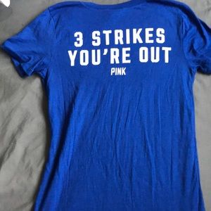 Victoria's Secret Tops - VS Blue Dodgers “3 strikes your out” T-shirt Victoria's Secret Tops - VS Blue Dodgers “3 strikes your out” T-shirt